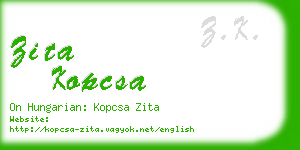 zita kopcsa business card